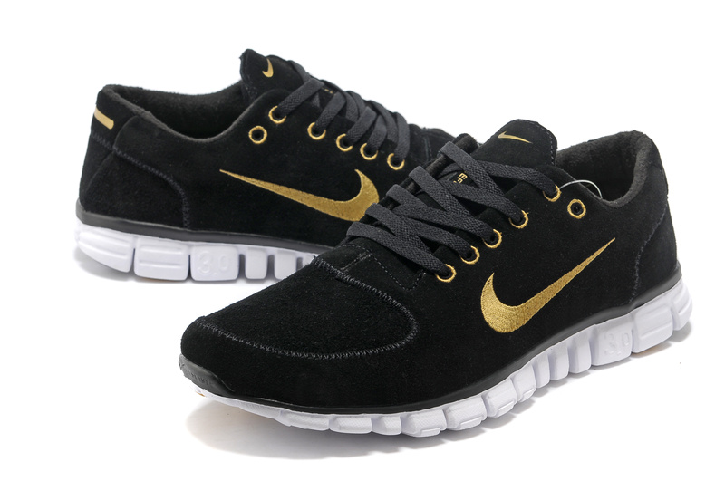 Nike Free 3.0 Fur New Mens Shoes Black Gold